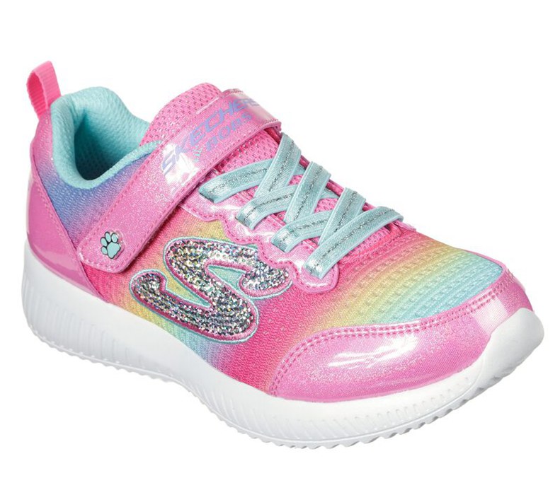 Skechers Lil Bobs Sport Squad - Spunky Steps - Girls Sneakers Pink/Multicolor [AU-YD4438]